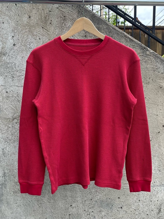 Other - Red waffle knit long sleeved shirt size men’s small/women’s medium